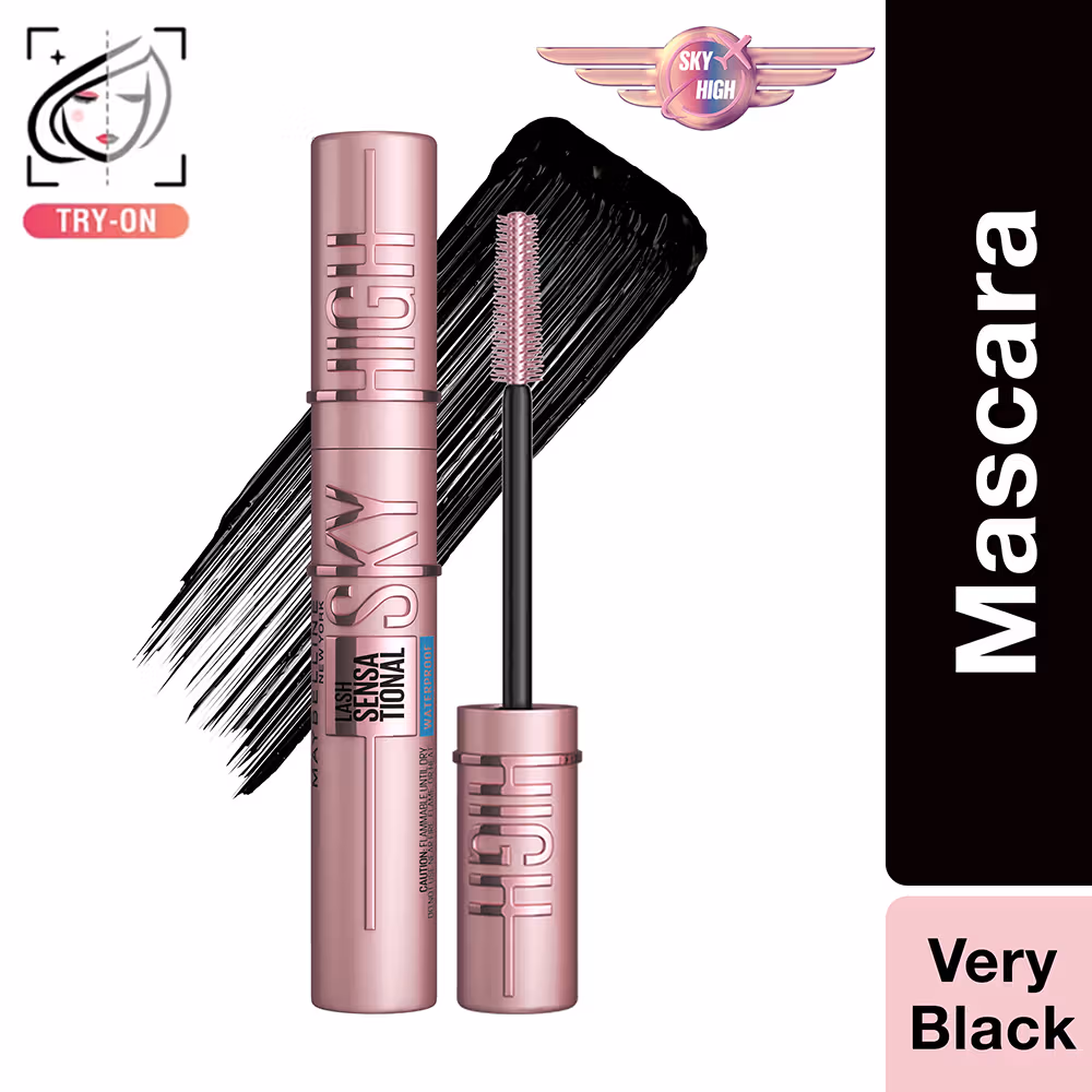 Maybelline New York Lash Sensational Sky High Mascara, 802 Very Black, Lengthening & Waterproof (6ml)
